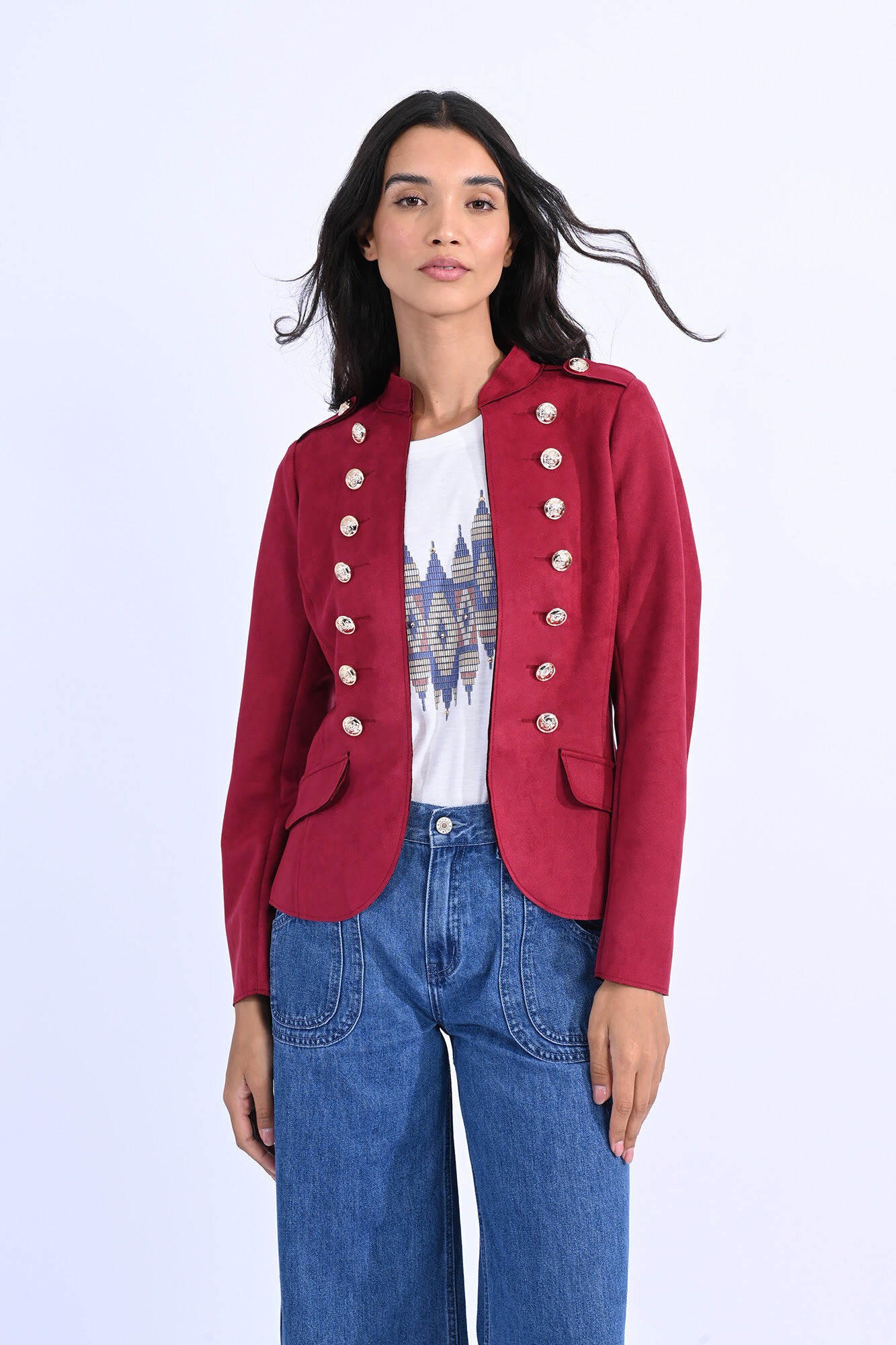 Abrigo corte militar mujer online