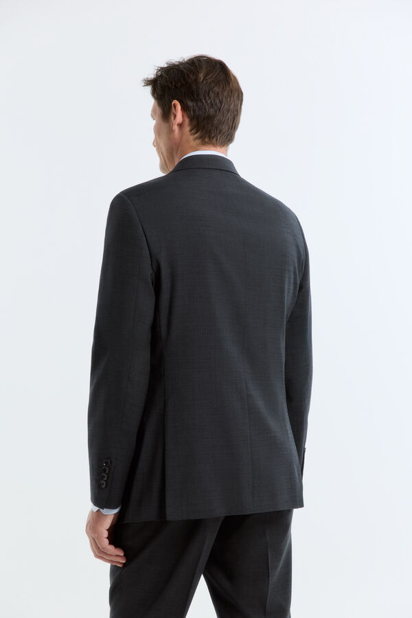 Cortefiel Twill smart fabric blazer Dark grey