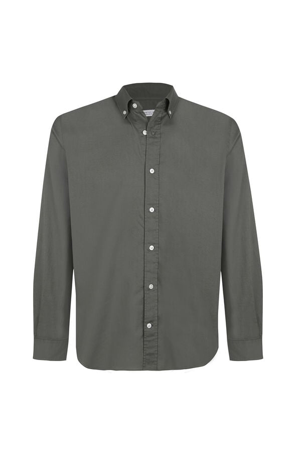 Cortefiel Plain light oxford shirt Kaki
