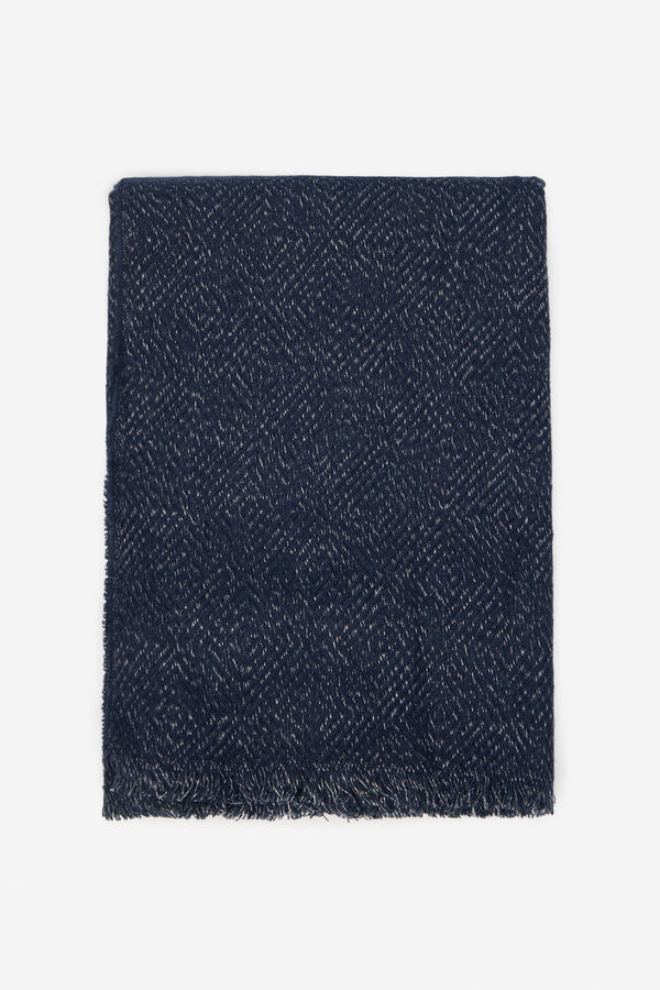 Cortefiel Lurex textured scarf Navy