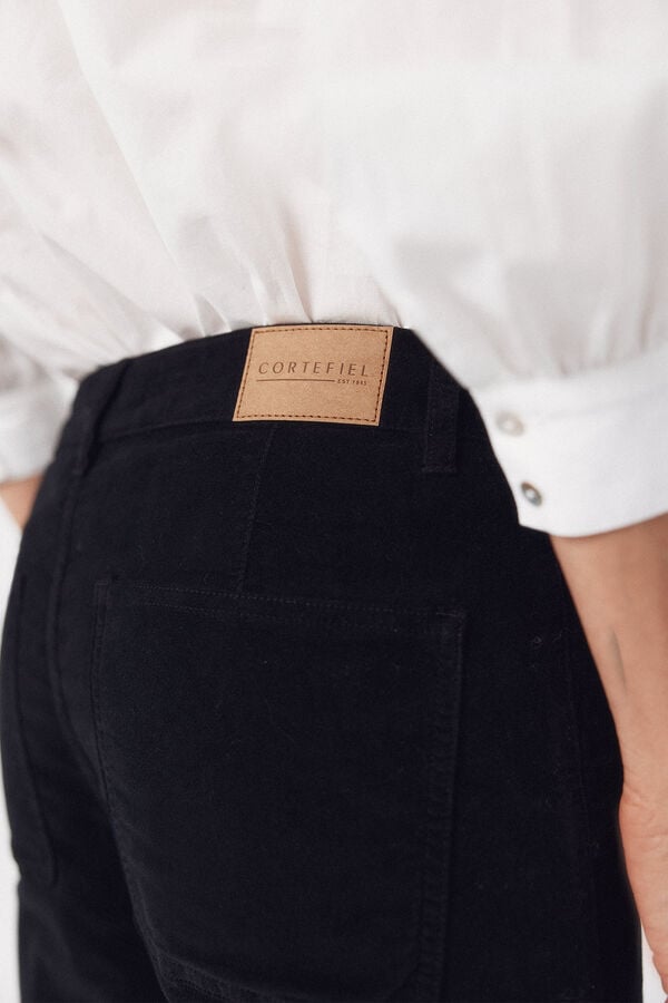 Cortefiel Pantalones Marine Velvet Black