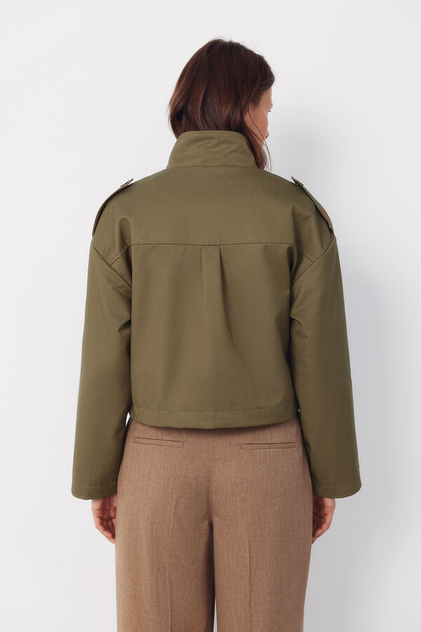 Cortefiel Short jacket with pockets Kaki