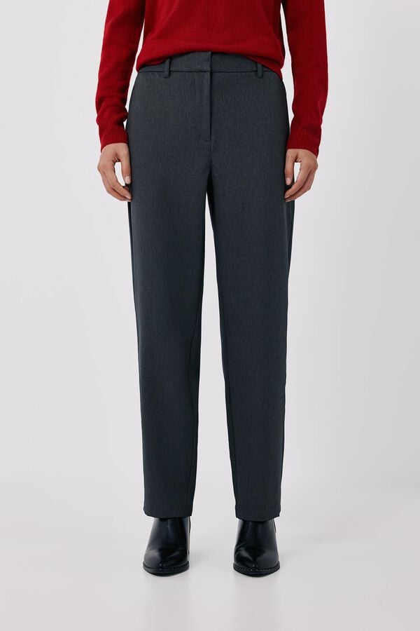 Cortefiel Women's tailored trousers Dark grey