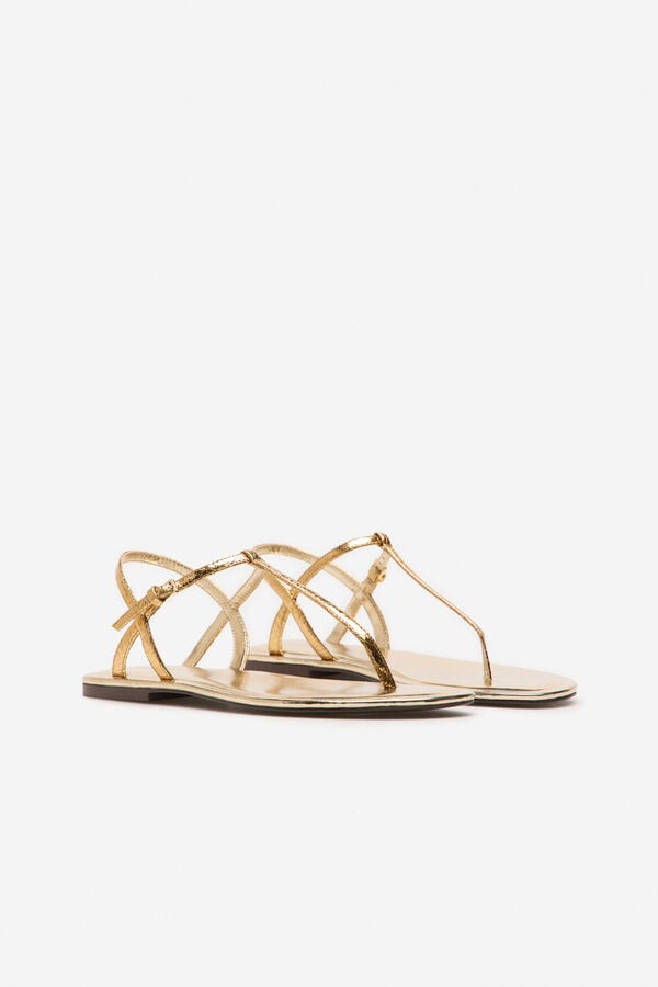 Cortefiel Flat strappy sandal Yellow