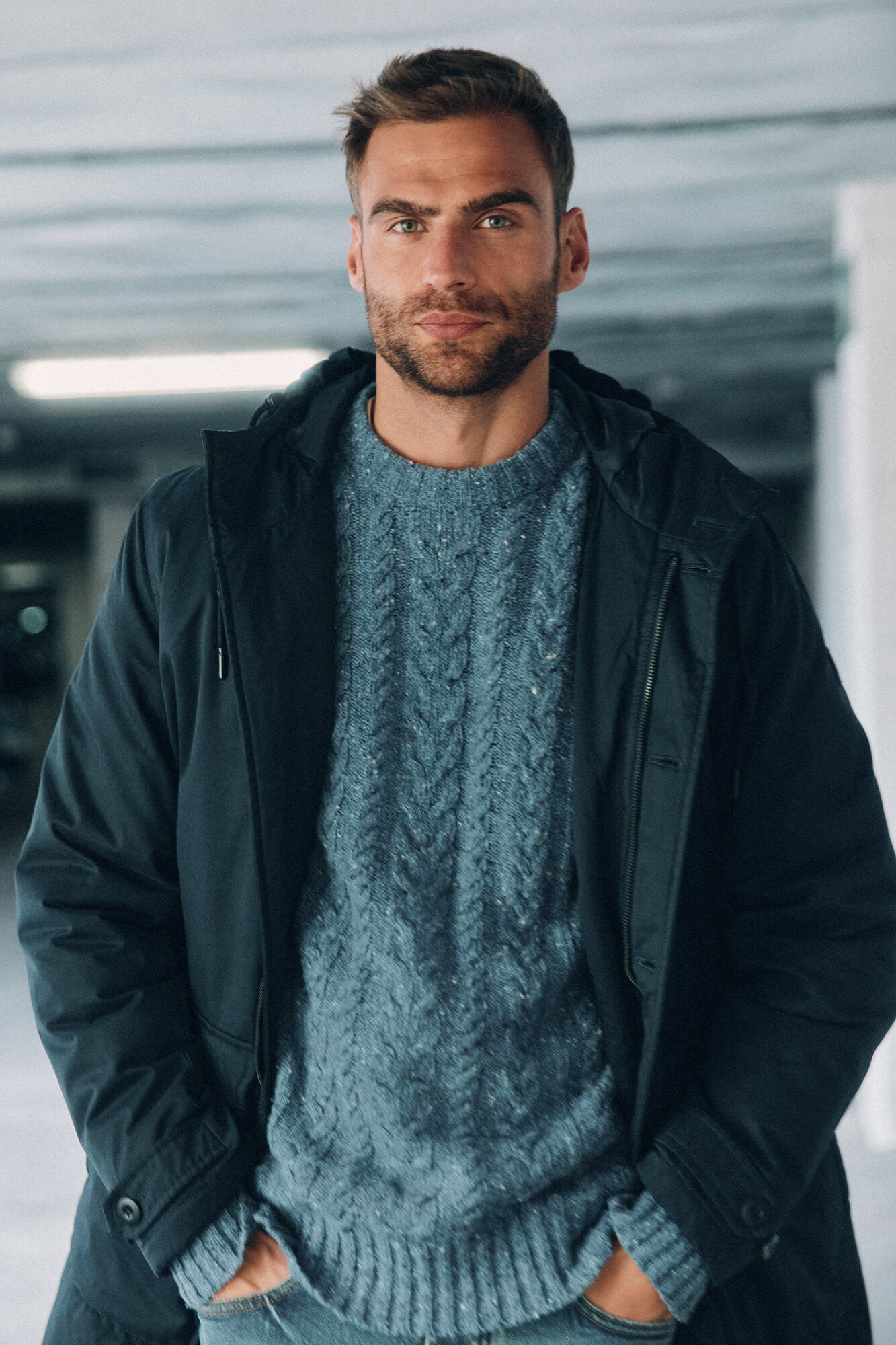 Parka imperme vel capuz Blus es casacos e coletes de homem