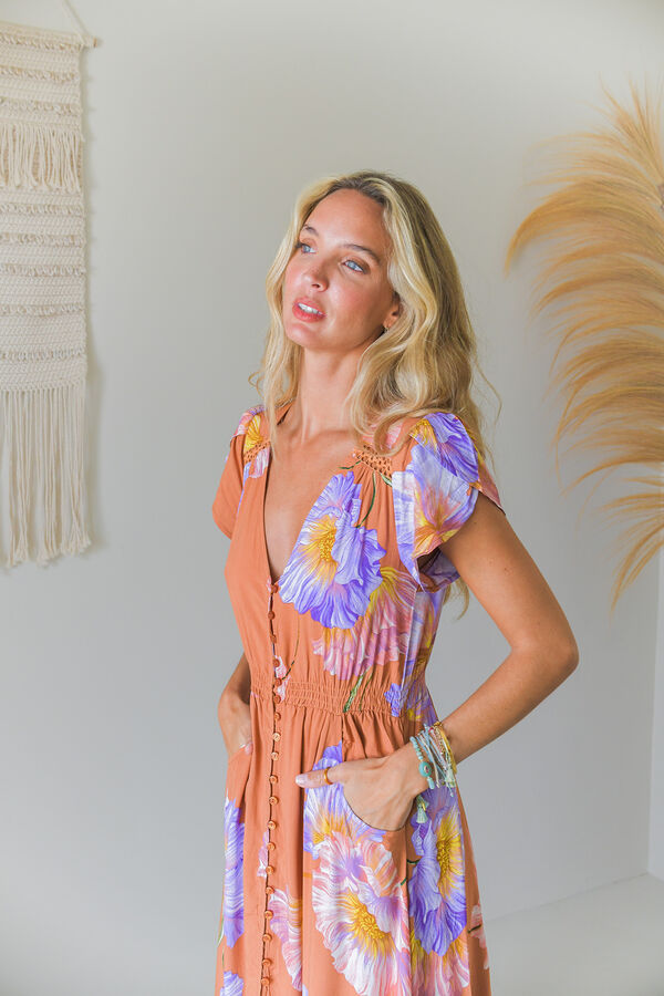 Jaase Vestido comprido Carmen Laranja