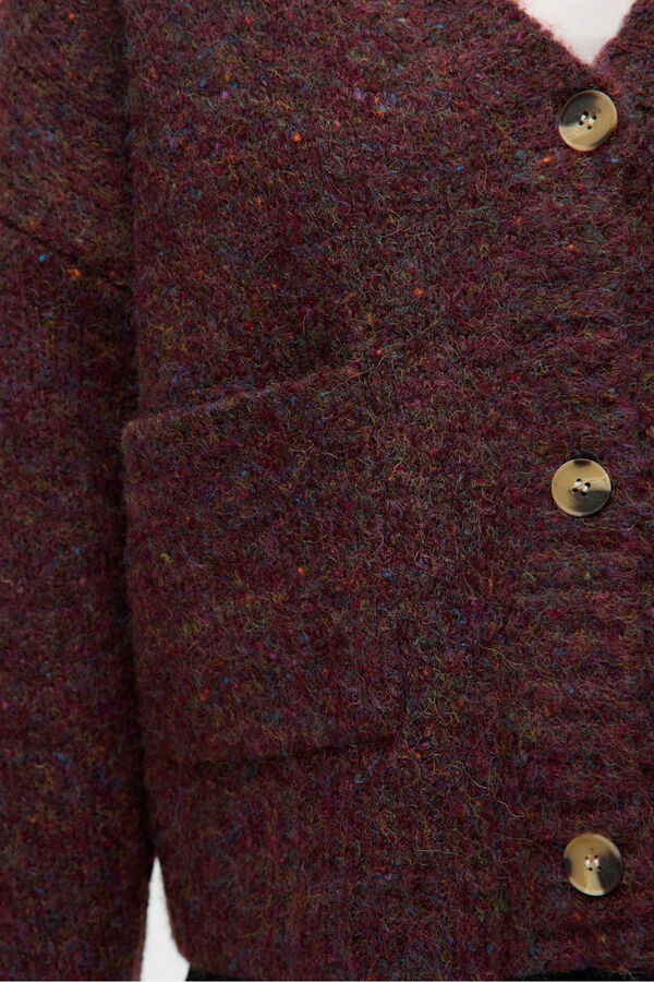 Vero Moda Casaco de malha curto de manga comprida com bolsos Roxo