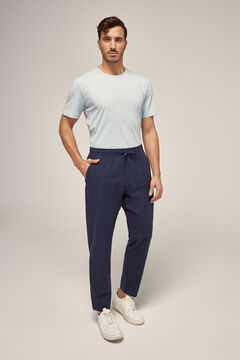 Cortefiel Short-sleeved 100% organic cotton T-shirt Royal blue