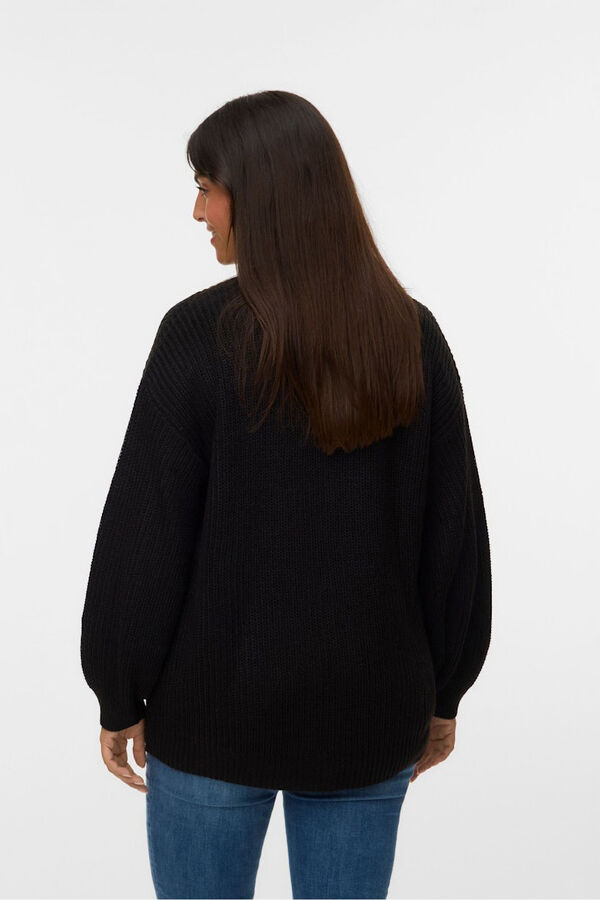Vero Moda Curve Cárdigan de punto frío talla grande Negro
