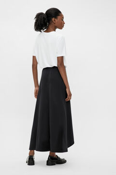 Cortefiel Long jersey-knit modal skirt Black