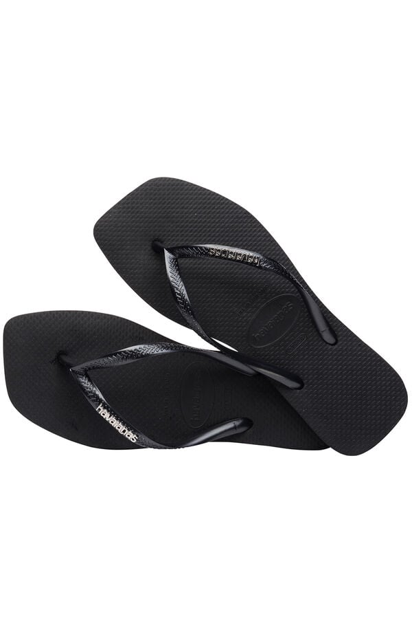 Havaianas Slim Square Logo Metallic Preto