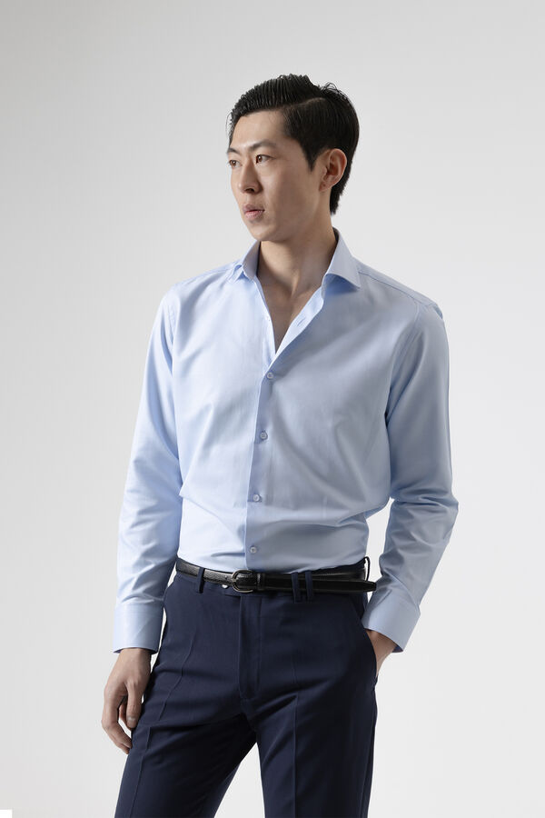 PuroEGO Camisa Twill Vestir Azul