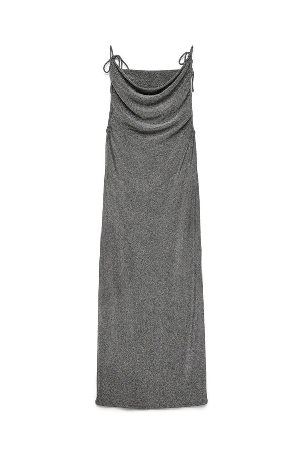 Vero Moda Vestido midi de tecido metálico  Cinzento