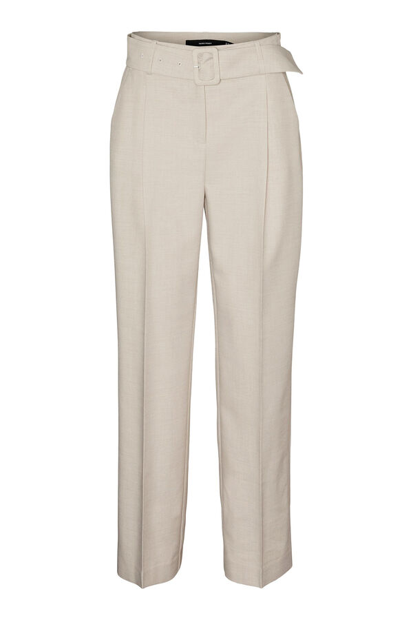 Cortefiel Straight-fit trousers with belt  Grey