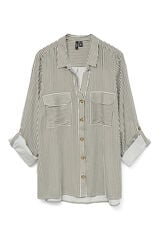 Vero Moda Curve Camisa manga 3/4 tamanho grande Branco