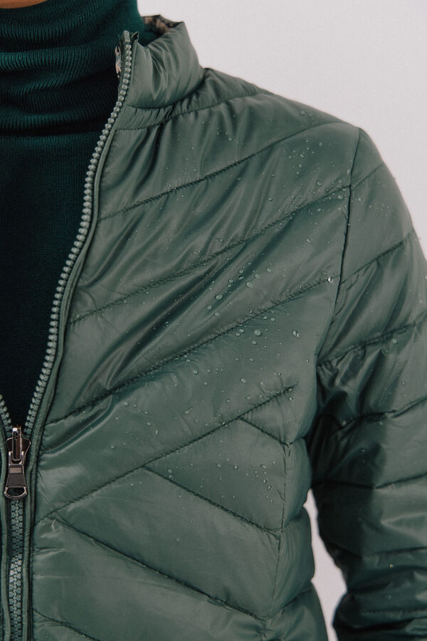 Cortefiel Reversible feather bomber jacket Green