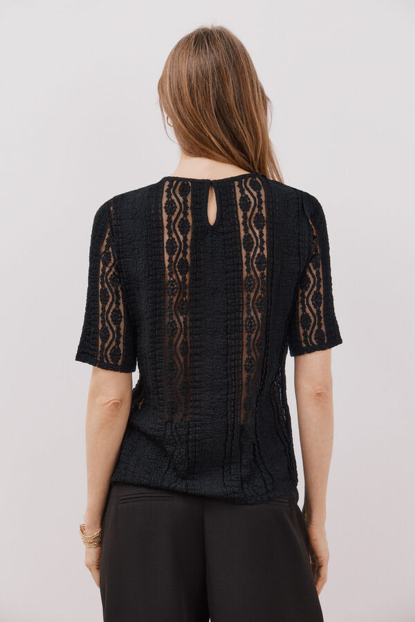 Cortefiel Top renda Preto