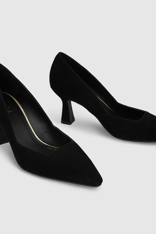 Lodi Sapatos de camurça com decote quadrado Preto