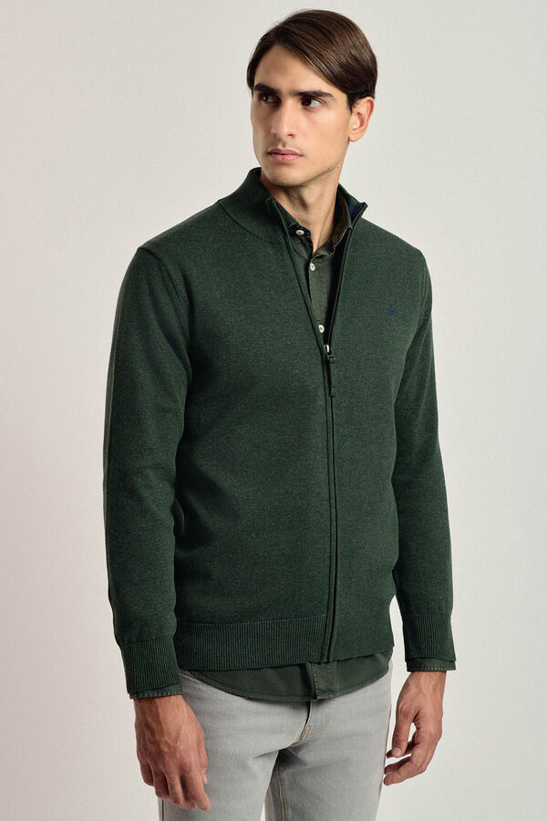 Valecuatro Valecuatro mock neck cardigan in green Green