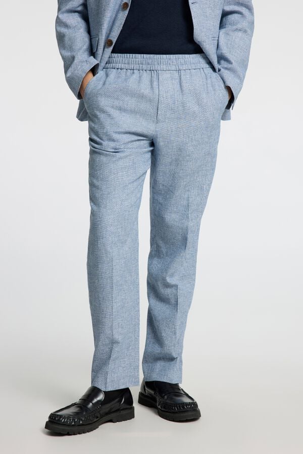 Selected Cal&ccedil;a de linho de vestir Cinzento