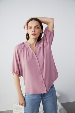 Cortefiel V-neck blouse Pink