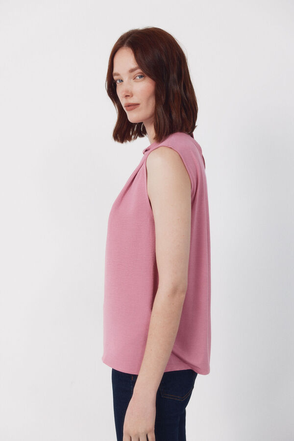 Cortefiel Cropped teardrop top Pink