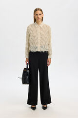 Selected Camisa curta fofa Tostado