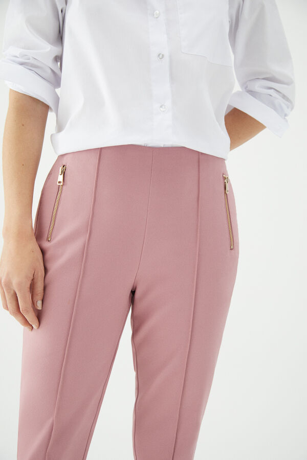 Cortefiel Elasticated trousers Pink