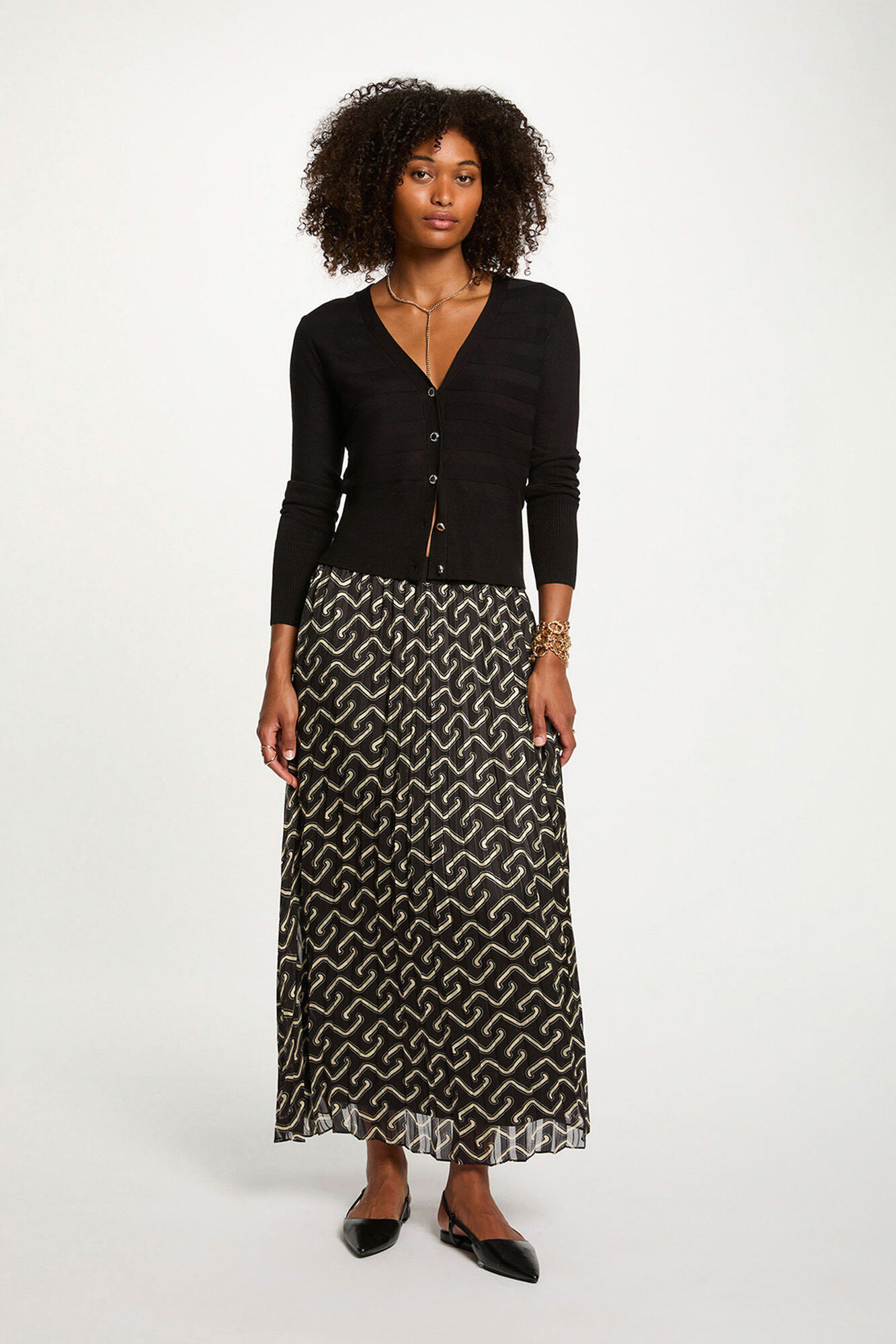 Morgan Saia longa plissada