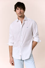 OOTO Poplin plaid long sleeve shirt White