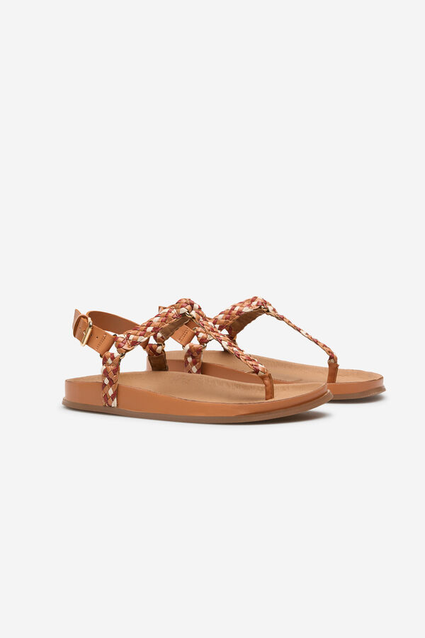Cortefiel Flat braided sandal Multicolour