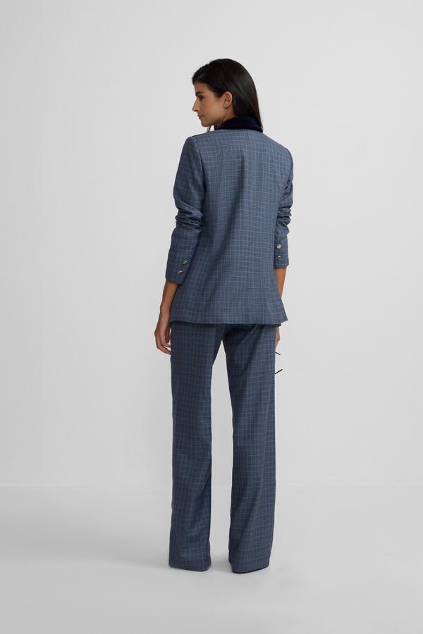 Silbon Checkered dress trouser Blue