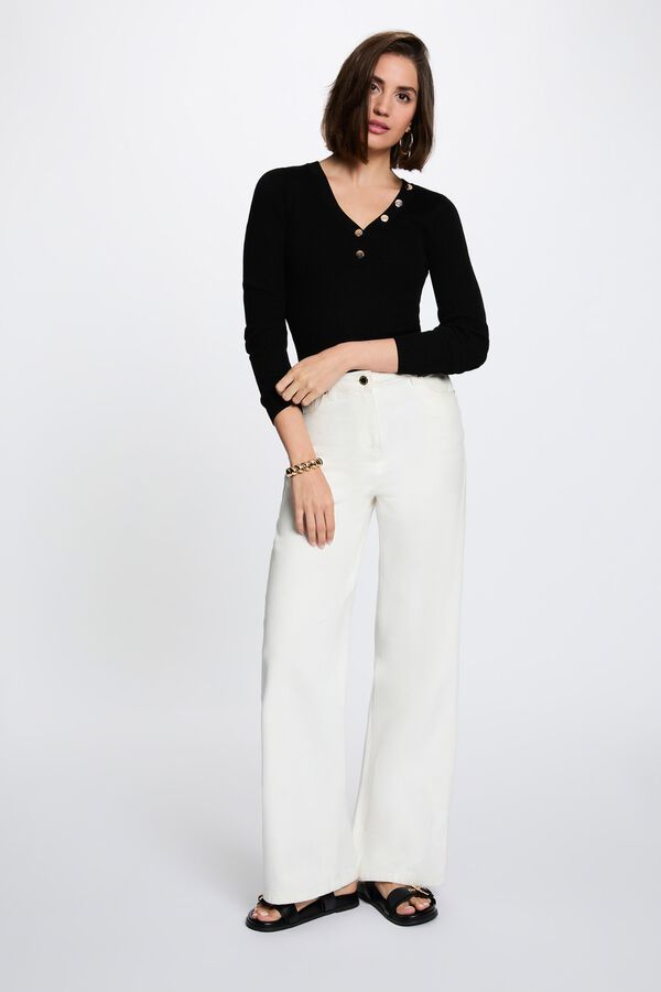 Morgan Camisola justa com decote em V Preto