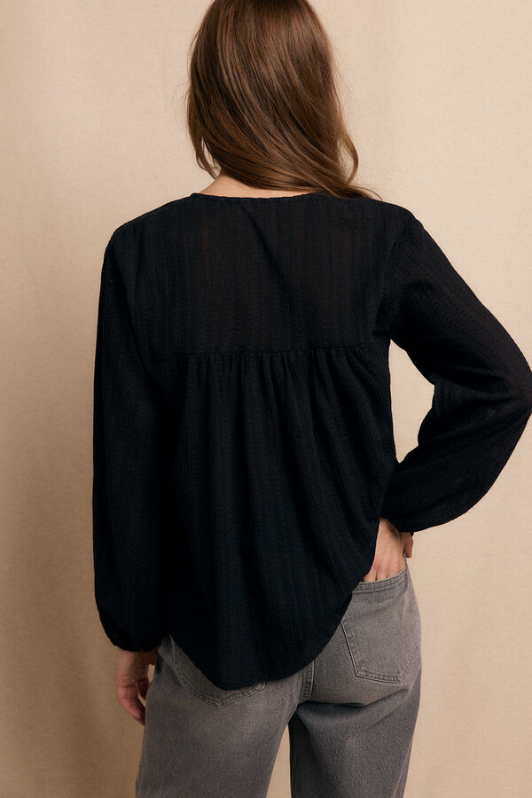 Slowlove Blusa de renda Preto