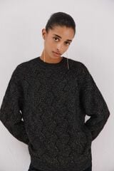 Cortefiel Jersey delantero lentejuelas. Black