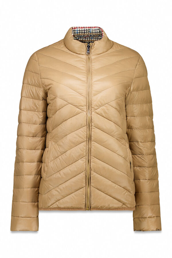 Cortefiel Reversible feather bomber jacket Beige