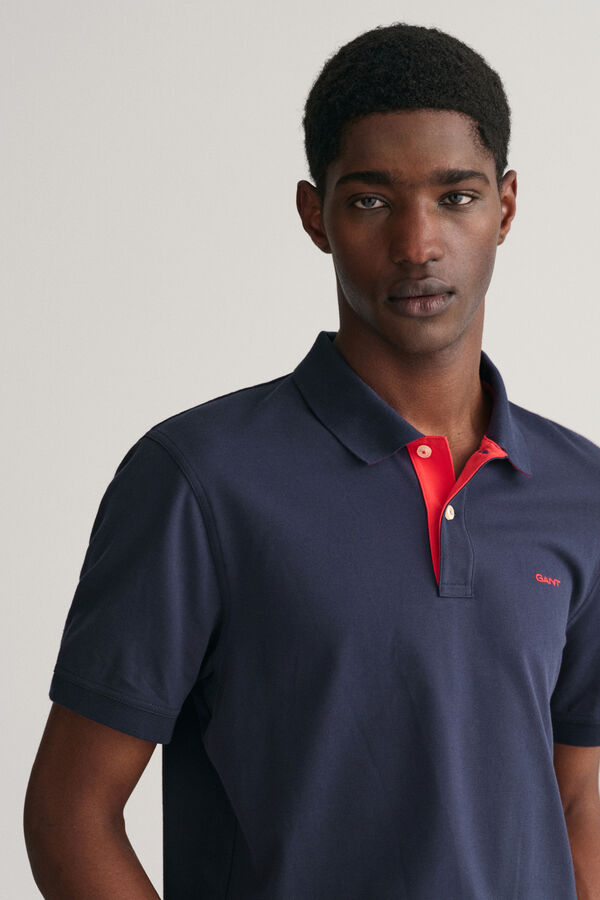 Gant Contrast piqué polo Navy