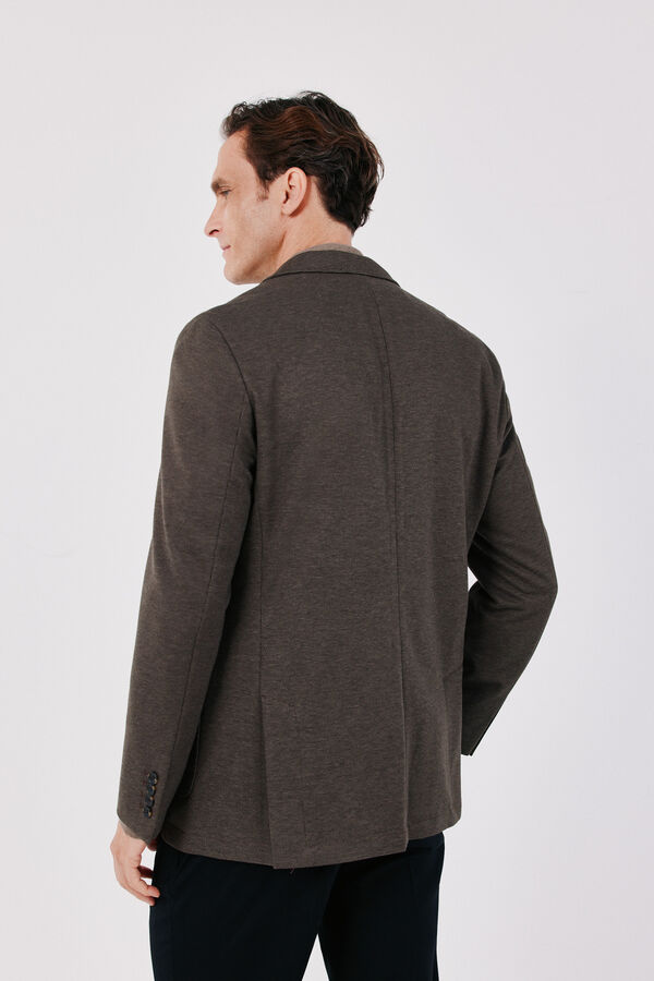 Cortefiel Toasted serge knit blazer Brown