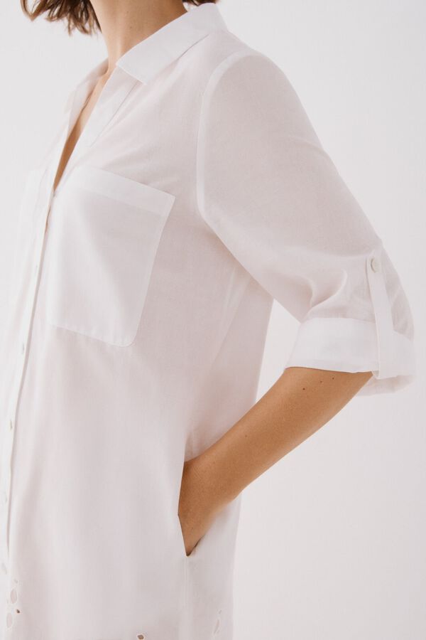 Cortefiel Caftan de camisa longa Branco