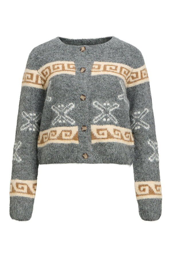 Object Cardigan de lã estampado Cinzento