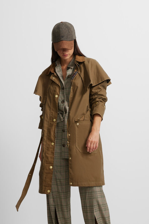 Silbon Long waxed parka Beige