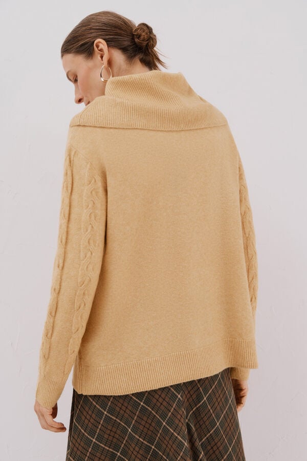 Cortefiel Wide neck sweater Yellow
