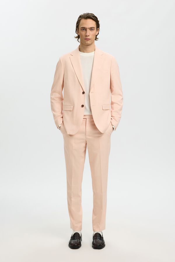 Selected Pantal&oacute;n vestir slim viscosa Rosa