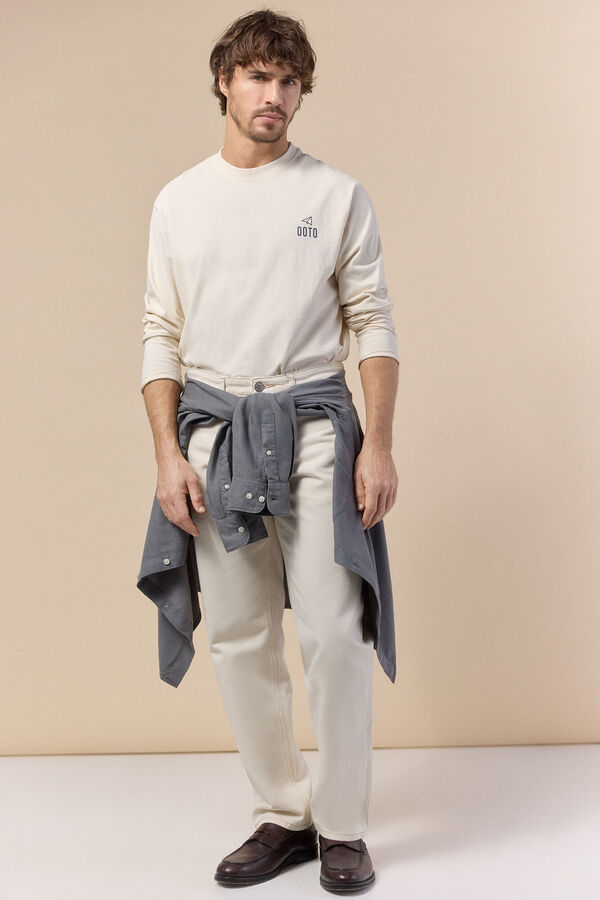 OOTO Long sleeve basic T-shirt Beige