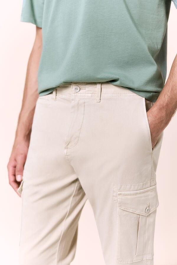 OOTO Slim fit cargo trousers Beige