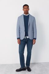 Cortefiel Jersey-knit blazer Blue