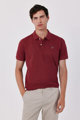 Cortefiel Piqu&eacute; slim polo shirt Maroon