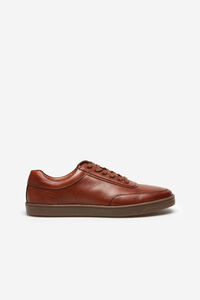 Cortefiel Basketball style leather trainer Camel