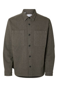 Selected Overshirt com bolsos frontais confeccionada em algodão orgânico. 