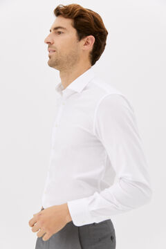 Cortefiel Camisa vestir slim lisa estrutura Branco